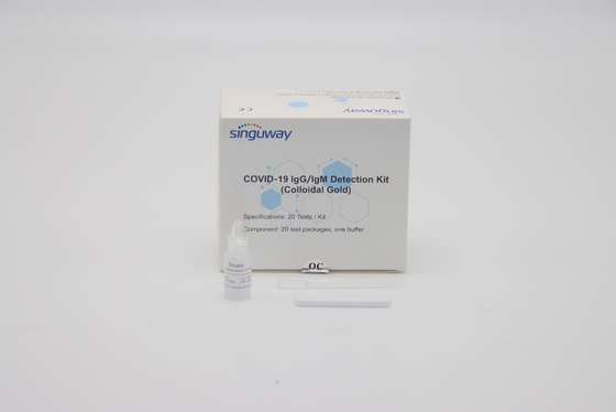Rilevazione veloce Kit Colloidal Gold Test Kit ISO13485 dell'anticorpo veloce di plastica di reazione